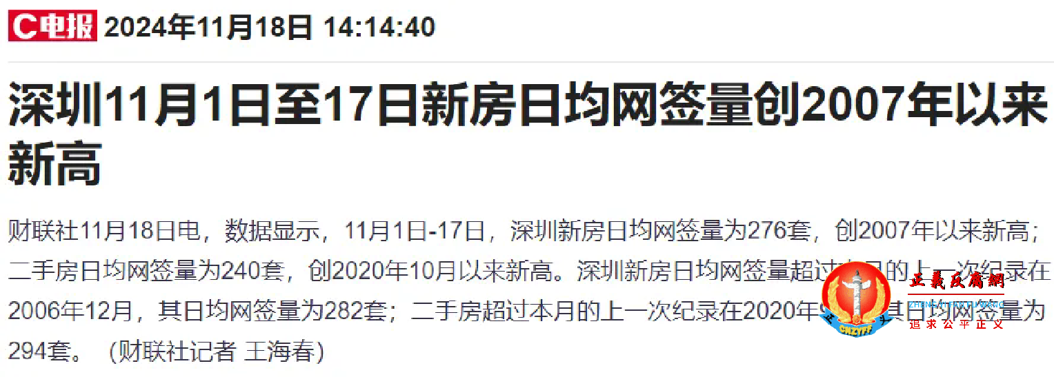 深圳11月1日至17日新房日均网签量创2007年以来新高.png