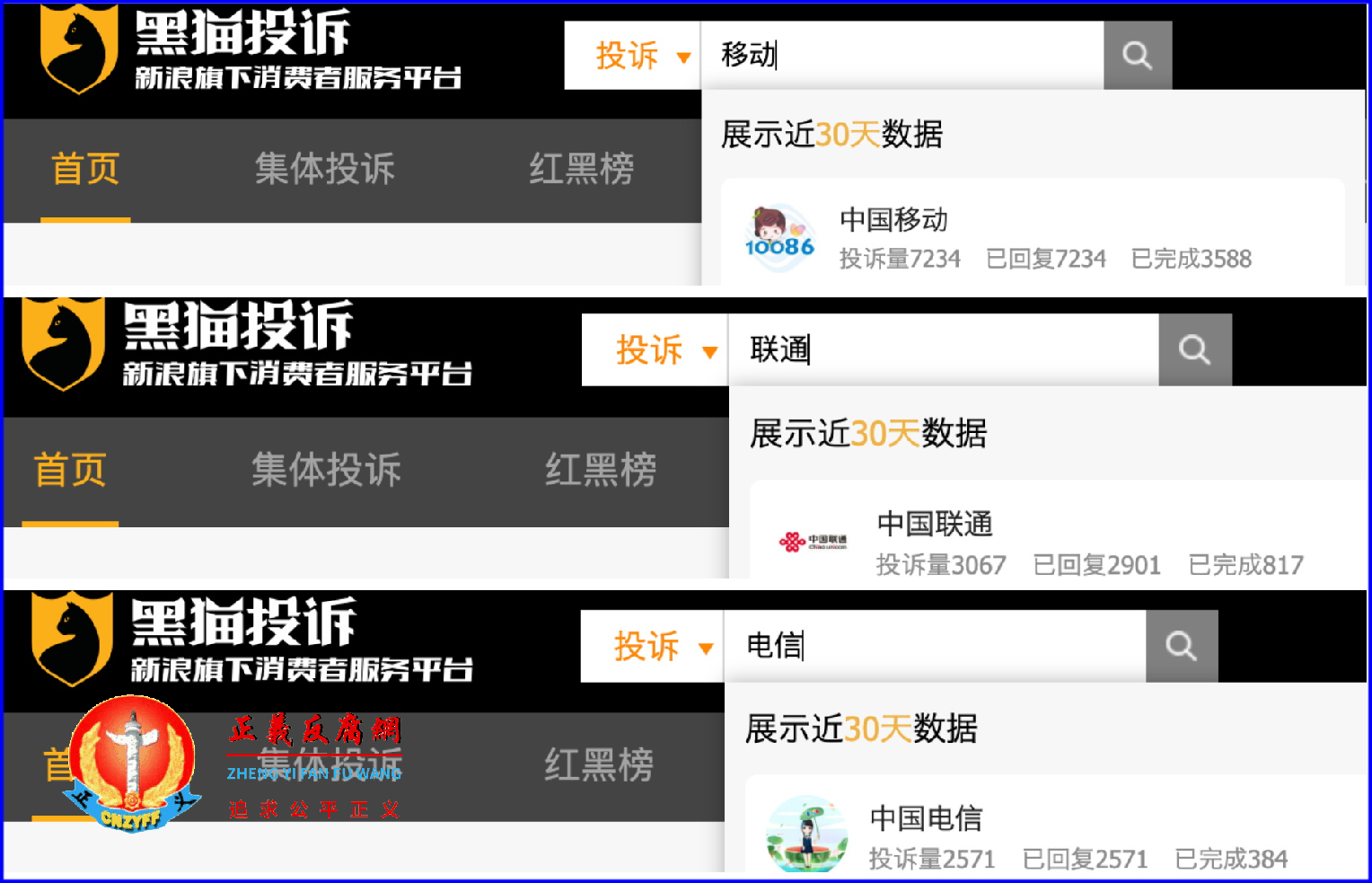 数据显示,在黑猫投诉平台,一个月内消费者对中国三大运营商的投诉达12,872起。.png 数据显示,在黑猫投诉平台,一个月内消费者对中国三大运营商的投诉达12,872起。.png